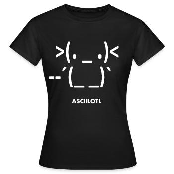 Axolotl ASCII Ambystoma mexicanum - T-shirt Femme - noir - Devant - AI Model Female 172 dark (172cm)