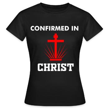 Confirmation catholique Confirmé dans le Chrétien - T-shirt Femme - noir - Devant - AI Model Female 172 dark (172cm)