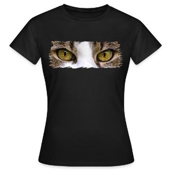 Yeux de chat - T-shirt Femme - noir - Devant - AI Model Female 172 dark (172cm)