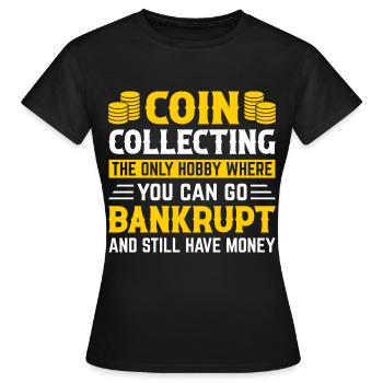 Collectionner des pièces de monnaie Collectionneurs de pièces de monnaie - T-shirt Femme - noir - Devant - AI Model Female 172 dark (172cm)
