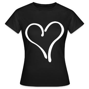 Valentinstag Herz Heart Silhouette Liebe Love - Frauen T-Shirt - Schwarz - Vorne - AI Model Female 172 dark (172cm)