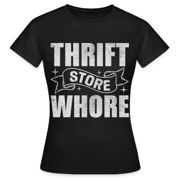 Brocantes d’occasion - T-shirt Femme - noir - Devant - AI Model Female 172 dark (172cm)