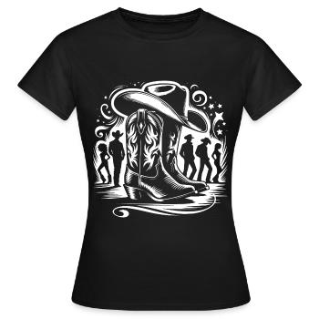 Line Dancing Country Dance - Line Dance Tanzen - Women's T-Shirt - black - Front - AI Model Female 172 dark (172cm)