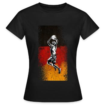 Maillot de basket avec le drapeau de l'Allemagne - T-shirt Femme - noir - Devant - AI Model Female 172 dark (172cm)