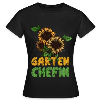 Garten Chefin Gärtnerin Sonnenblume Ruhestand - Frauen T-Shirt - Schwarz - Vorne - AI Model Female 172 dark (172cm)