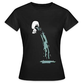DRÔLE DE MARSHMALLOW VOMIT. HALLOWEEN - T-shirt Femme - noir - Devant - AI Model Female 172 dark (172cm)