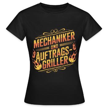 Mechaniker und Auftragsgriller - Frauen T-Shirt - Schwarz - Vorne - AI Model Female 172 dark (172cm)