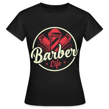 Barbier Life Coiffeur Coupe de cheveux - T-shirt Femme - noir - Devant - AI Model Female 172 dark (172cm)