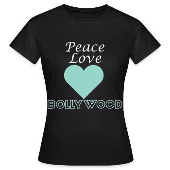 Inde Hindou Mumbai Samosas Desi Peace Love Bol - T-shirt Femme - noir - Devant - AI Model Female 172 dark (172cm)