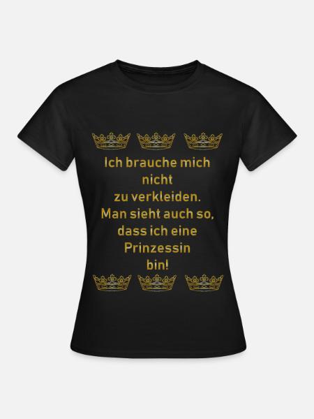Fasching Prinzessin Kostümersatz - Frauen T-Shirt - Schwarz