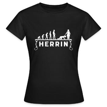 Herrin SM T-Shirt Evolution - Frauen T-Shirt - Schwarz - Vorne - AI Model Female 172 dark (172cm)