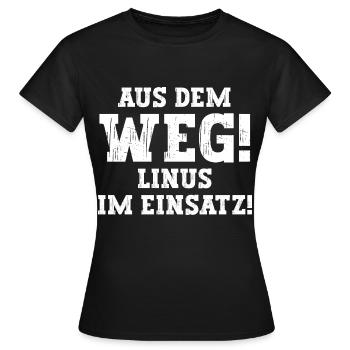 Linus Lustiger Spruch Vorname Name Linus - Frauen T-Shirt - Schwarz - Vorne - AI Model Female 172 dark (172cm)