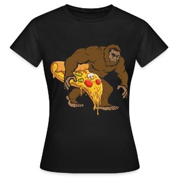 Pizza lieben auch Kreaturen - Frauen T-Shirt - Schwarz - Vorne - AI Model Female 172 dark (172cm)