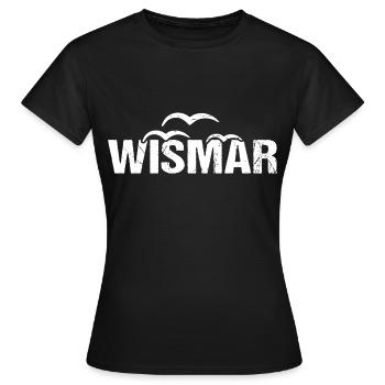 Wismar Möwen Hansestadt - Frauen T-Shirt - Schwarz - Vorne - AI Model Female 172 dark (172cm)