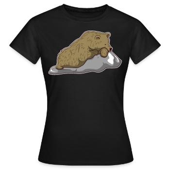 Braunbär Bär Tier Zoo Tierpark Jungle Geschenk - Frauen T-Shirt - Schwarz - Vorne - AI Model Female 172 dark (172cm)