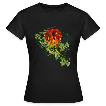 Flame Lily Vine Rhodesia - Women's T-Shirt - black - Front - AI Model Female 172 dark (172cm)