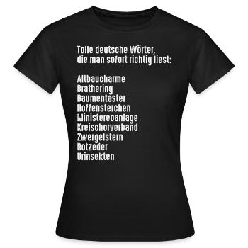 Deutsch Deutschlehrer Sprache Geburtstag Geschenk - Frauen T-Shirt - Schwarz - Vorne - AI Model Female 172 dark (172cm)