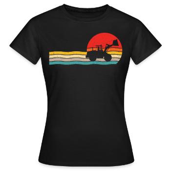 chargeuse sur pneus Retro T-shirt Chargeur sur pneus - T-shirt Femme - noir - Devant - AI Model Female 172 dark (172cm)