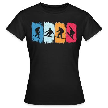 Snowboard rétro snowboarding - T-shirt Femme - noir - Devant - AI Model Female 172 dark (172cm)