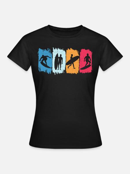 Surf Retro Surfing Surfer Surfing - Women's T-Shirt - black