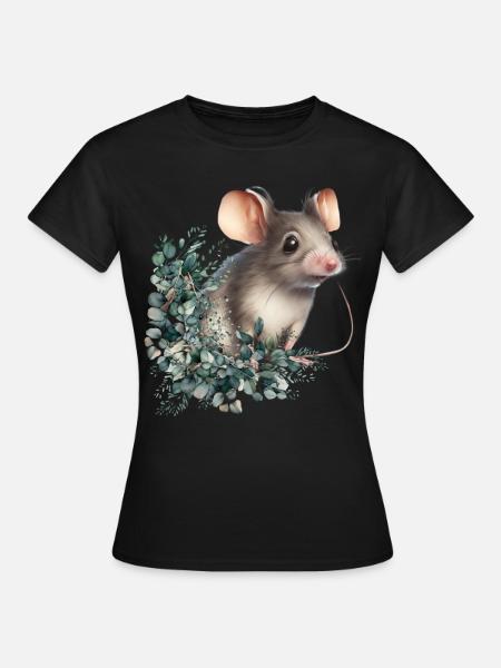 niedliche Maus - Frauen T-Shirt - Schwarz