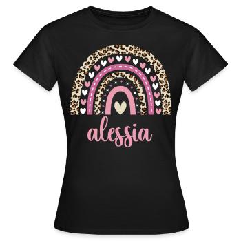 Alessia Regenbogen Name Geburtstag Alessia - Frauen T-Shirt - Schwarz - Vorne - AI Model Female 172 dark (172cm)