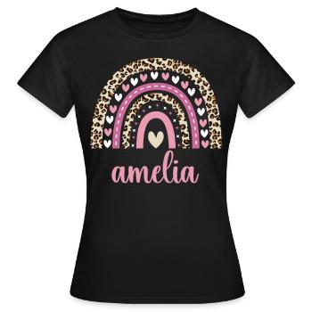 Amelia Regenbogen Name Geburtstag Amelia - Frauen T-Shirt - Schwarz - Vorne - AI Model Female 172 dark (172cm)