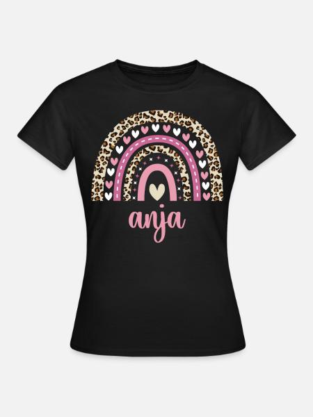 Anja Regenbogen Name Geburtstag Anja - Frauen T-Shirt - Schwarz