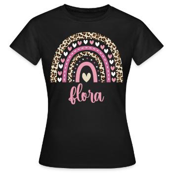 Flora Regenbogen Name Geburtstag Flora - Frauen T-Shirt - Schwarz - Vorne - AI Model Female 172 dark (172cm)