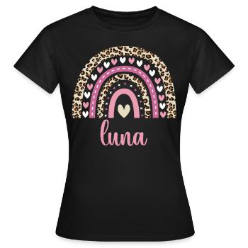 Luna Regenbogen Name Geburtstag Luna - Frauen T-Shirt - Schwarz - Vorne - AI Model Female 172 dark (172cm)