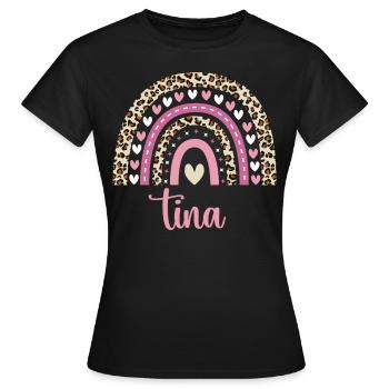 Tina Regenbogen Name Geburtstag Tina - Frauen T-Shirt - Schwarz - Vorne - AI Model Female 172 dark (172cm)