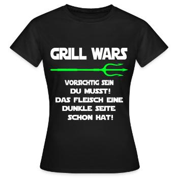 Grill Wars dunkle Seite Grillst - Frauen T-Shirt - Schwarz - Vorne - AI Model Female 172 dark (172cm)