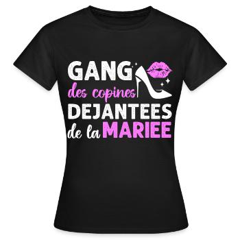 Gang des copines de la mariée humour EVJF cadeau. - T-shirt Femme - noir - Devant - AI Model Female 172 dark (172cm)