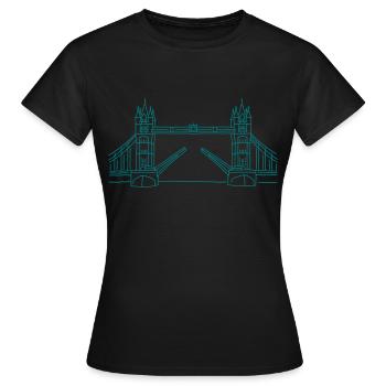 London Tower Bridge - Frauen T-Shirt - Schwarz - Vorne - AI Model Female 172 dark (172cm)