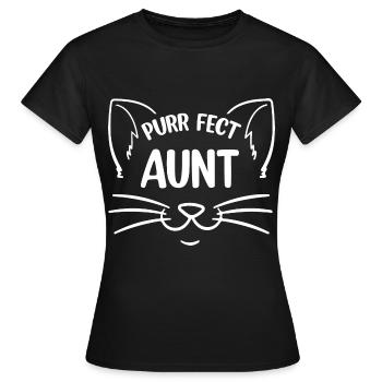 Aunt Purr-fect Cat Aunt - Women's T-Shirt - black - Front - AI Model Female 172 dark (172cm)