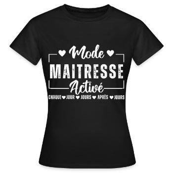 Mode maitresse activé cadeau maîtresse d' école - T-shirt Femme - noir - Devant - AI Model Female 172 dark (172cm)