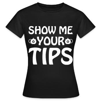 Trinkgeld Kellner Kellnerin Tip Servicekraft - Frauen T-Shirt - Schwarz - Vorne - AI Model Female 172 dark (172cm)