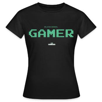 Infinite gameplay oldschool gamer - Women's T-Shirt - black - Front - AI Model Female 172 dark (172cm)