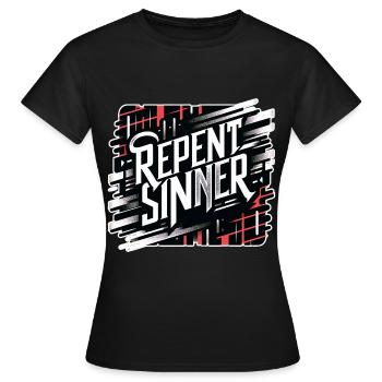Repent Sinner 18 - Women's T-Shirt - black - Front - AI Model Female 172 dark (172cm)