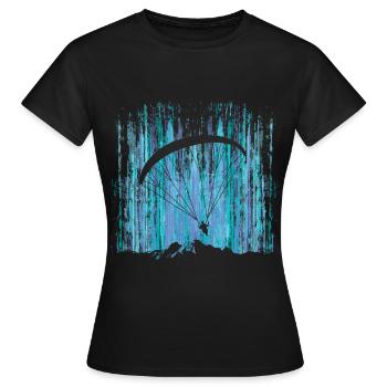 Paraglider Paragliding Gleitschirmpilot Vintage - Frauen T-Shirt - Schwarz - Vorne - AI Model Female 172 dark (172cm)