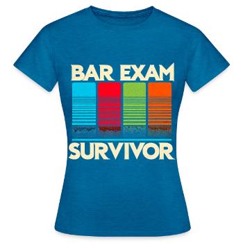Bar Exam Survivor 8 - Women's T-Shirt - antique blue sapphire heather - Front - AI Model Female 172 dark (172cm)