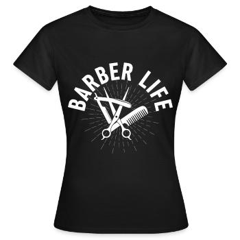 Barbier Life Coiffeur Coupe de cheveux - T-shirt Femme - noir - Devant - AI Model Female 172 dark (172cm)