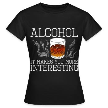 L’alcool, ça vous rend plus intéressant 2 - T-shirt Femme - noir - Devant - AI Model Female 172 dark (172cm)