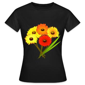 Blumenstrauß - Frauen T-Shirt - Schwarz - Vorne - AI Model Female 172 dark (172cm)