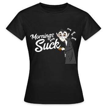 Vampir Morgenmuffel Arbeit Geburtstag Geschenkidee - Frauen T-Shirt - Schwarz - Vorne - AI Model Female 172 dark (172cm)