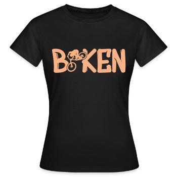 Downhill mountain bike extrem sport - Frauen T-Shirt - Schwarz - Vorne - AI Model Female 172 dark (172cm)