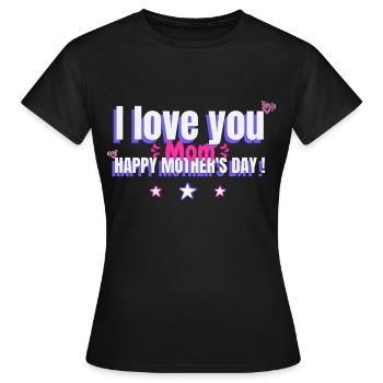 Ich liebe dich Mama, Geschenk Muttertag, Herz - Frauen T-Shirt - Schwarz - Vorne - AI Model Female 172 dark (172cm)