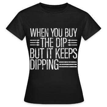 Lorsque vous achetez la trempette mais qu’elle continue à plonger 3 - T-shirt Femme - noir - Devant - AI Model Female 172 dark (172cm)