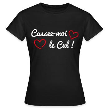 cadeau drôle sex cassage de cul - T-shirt Femme - noir - Devant - AI Model Female 172 dark (172cm)