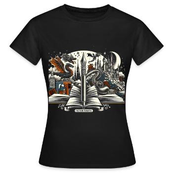 Fanatique de fiction 3 - T-shirt Femme - noir - Devant - AI Model Female 172 dark (172cm)